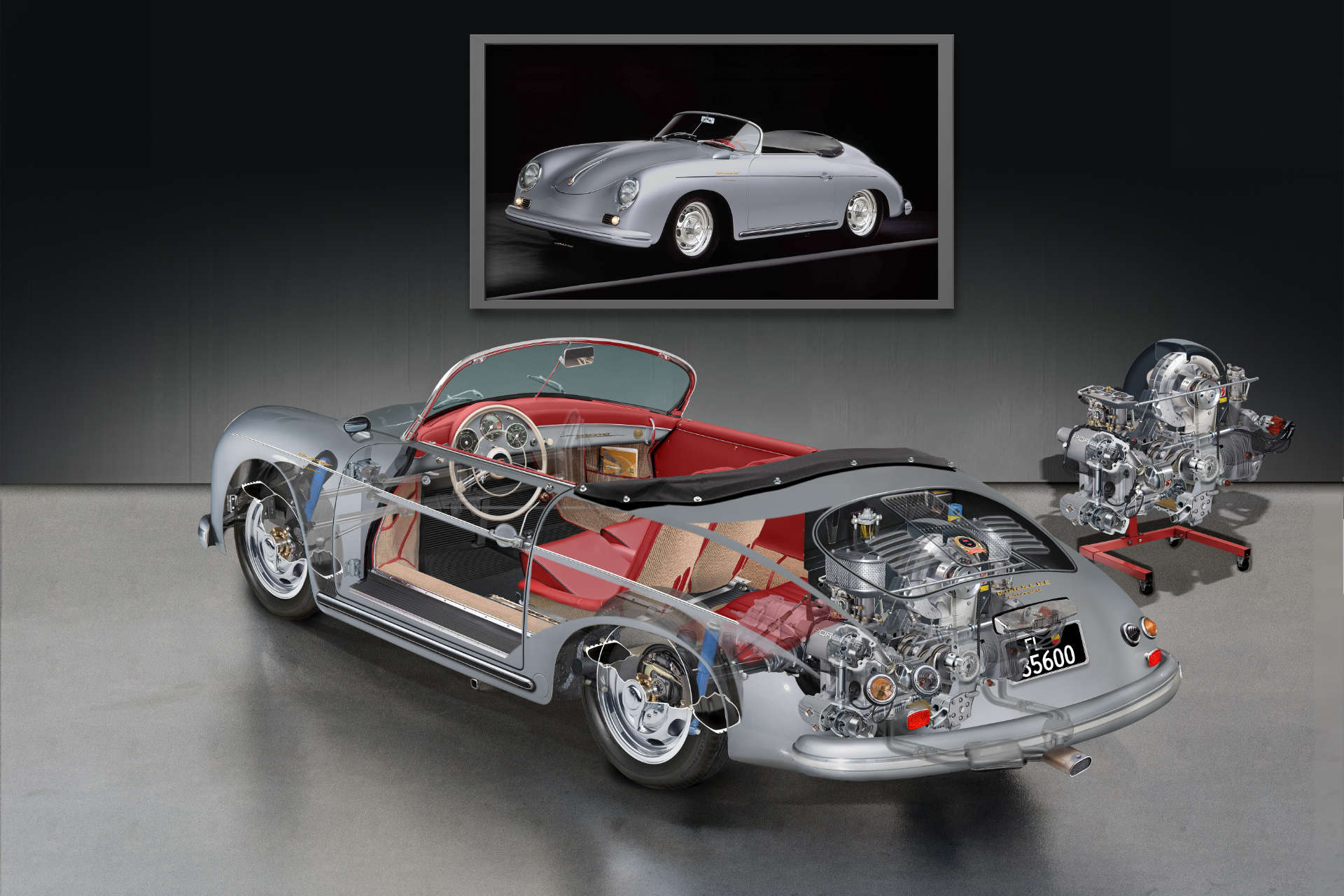 Porsche-Schnittzeichnungen 356